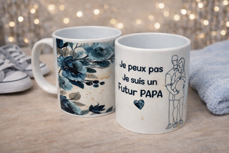 ☕ Mug blanc « Je peux pas, je suis un futur papa »