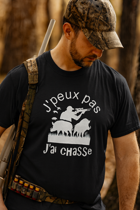 🦌 T-shirt « J’peux pas, j’ai chasse »