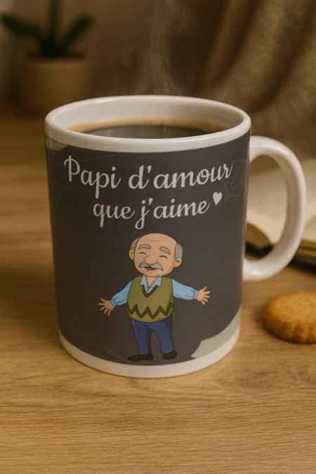 ☕ Mug blanc mat « Papy d’amour que j’aime »