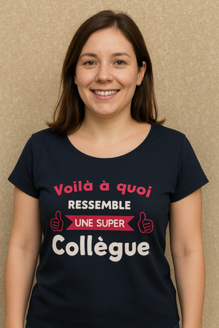 T-shirt femme “Voilà à quoi ressemble une super collègue” 