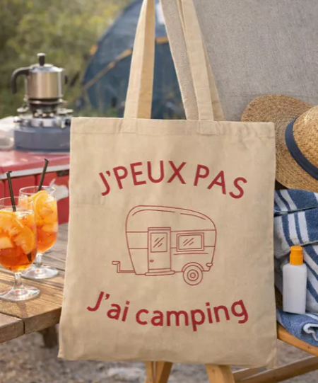 Tote Bag – “J’peux pas, j’ai camping” 🏕️😄