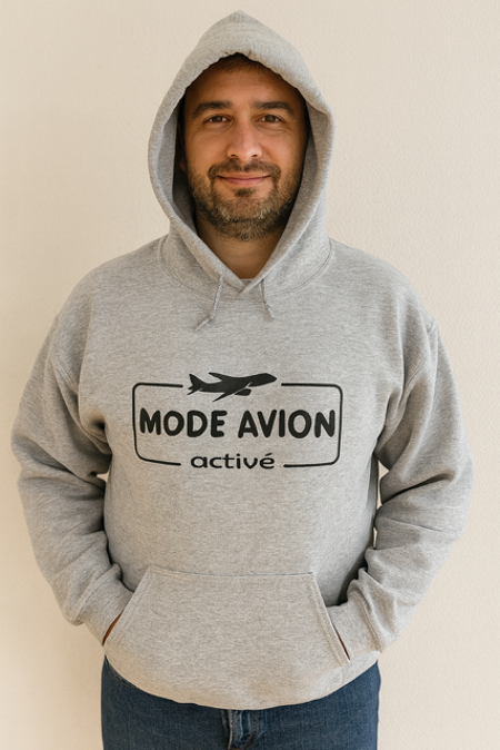 Sweat à capuche homme✈️ Mode Avion Activé 😎