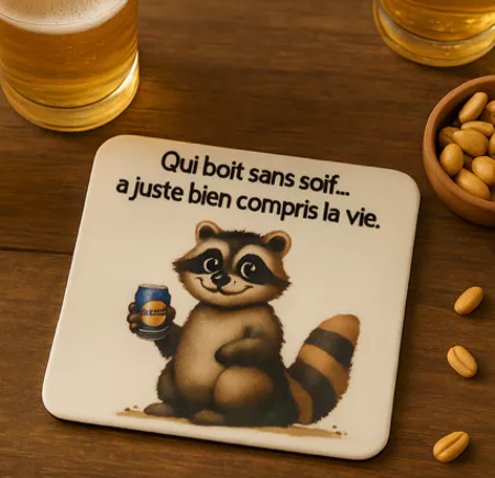 🍷 Dessous de verre – “Qui boit sans soif… a juste bien compris la vie” 🍻
