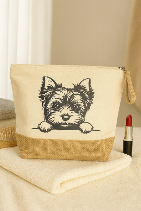 Trousse de toilette – Illustration Yorkshire 🐶✨