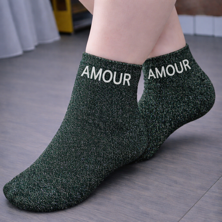 Chaussettes à paillettes « Amour » 💖✨🧦