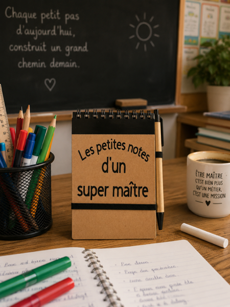📒✏️ Carnet + Stylo « Les petites notes d’un Super Maître » ✏️📒