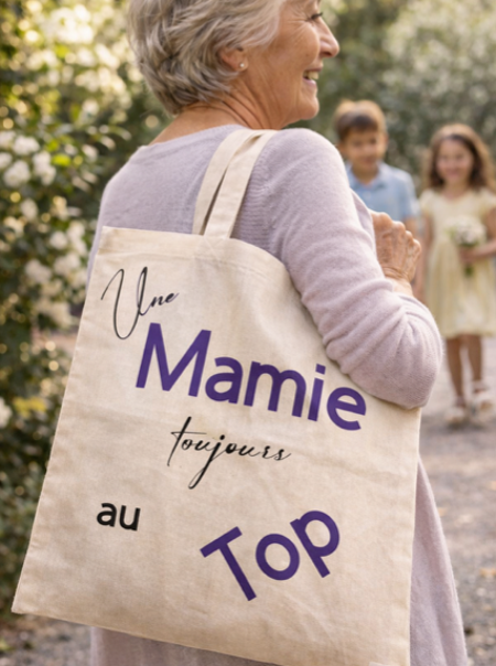 Tote Bag – “Une mamie toujours au top” 👵👜
