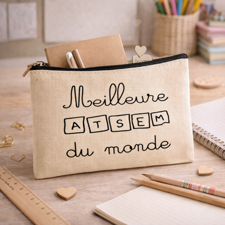 🗂 Pochette de rangement « Meilleure ATSEM du Monde »