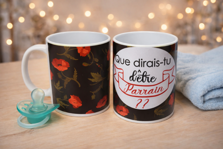 ☕ Mug blanc « Que dirais-tu d’être mon parrain ? »