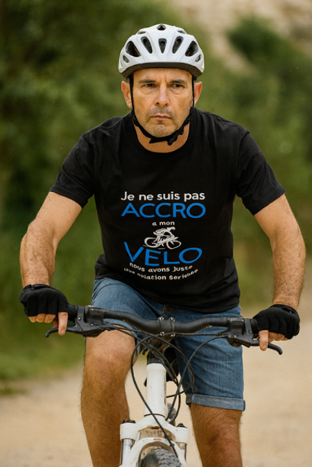 T-shirt homme "Je ne suis pas accro au vélo, nous avons juste une relation sérieuse" 