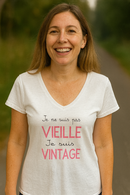 T-shirt femme “Je ne suis pas vieille, je suis vintage” 