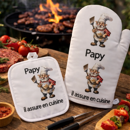 Gant + manique – Papy il assure en cuisine model 2
