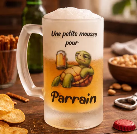 🍺 Chope à bière « Une petite mousse pour Parrain »