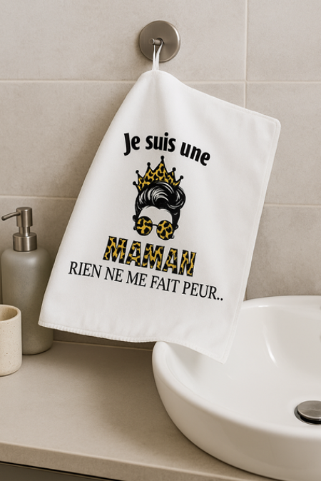 Essuie-mains “Je suis une maman, rien ne me fait peur” 