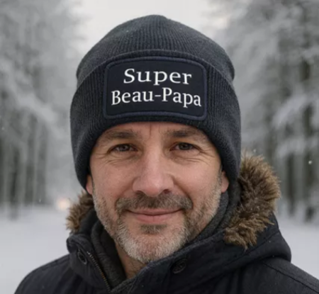 🧢 Bonnet homme – “Super beau-papa” 😎