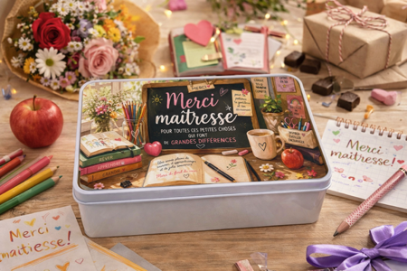 🧰🍎 Boîte de rangement métal « Maîtresse » 🍎🧰
