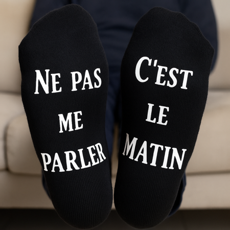 chaussette de sport homme "ne pas me parler -c'est le matin"