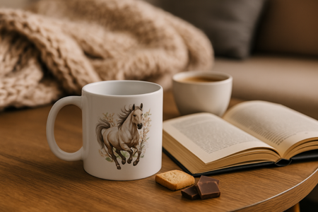 ☕ Mug blanc mat « Cheval »