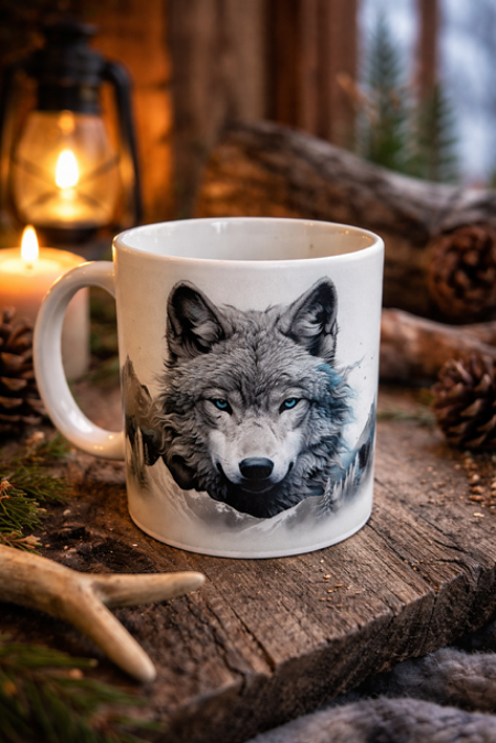 ☕ Mug blanc « Loup – Modèle 2 »
