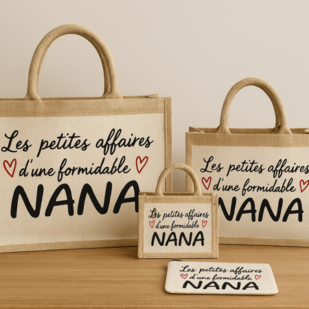 Sac en toile de jute – Les petites affaires d’une formidable nana