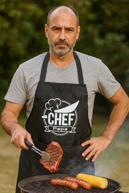 Tablier noir Chef – version personnalisable (papy, papa, parrain, tonton, etc.)  - Copie du 17/09/2025 21:48