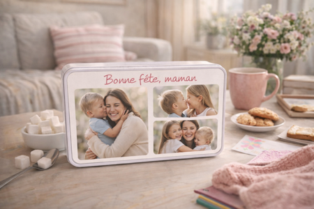 Boîte de rangement personnalisée – “Bonne Fête Maman” 📸💖