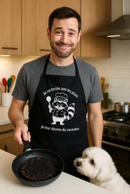 Tablier – “Je ne brûle pas les plats, je leur donne du caractère”