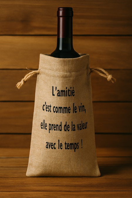 Sac à bouteille – “L’amitié c’est comme le vin, elle prend de la valeur avec le temps” 