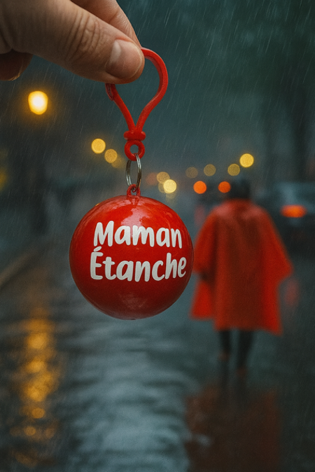 Poncho de pluie – Boule personnalisée “Maman étanche”