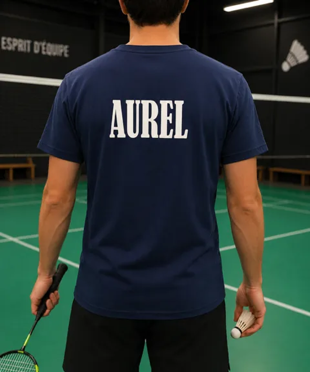 maillot homme bleu marine personnalisé avec prenom
