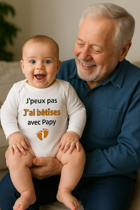 👶 Body bébé – “J’peux pas, j’ai bêtises avec papy” 😜