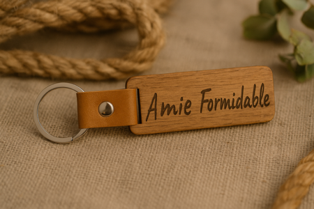 🗝️ Porte-clés en bois « Amie formidable »