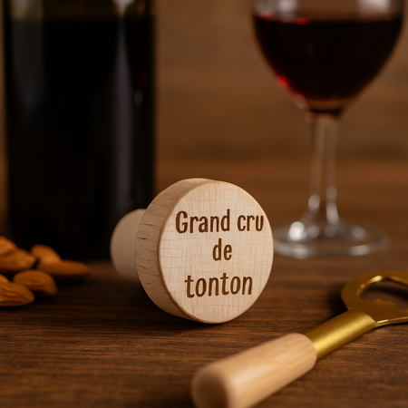 🍾 Bouchon de bouteille en liège « Grand cru de Tonton »