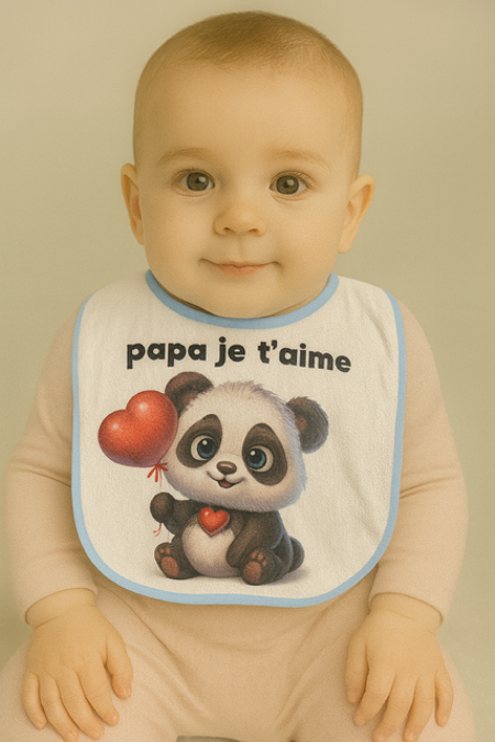 bavoir bleu "Papa, je t’aime" 