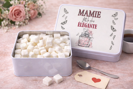 Boîte de rangement personnalisée– “Mamie est la plus élégante” 👵✨