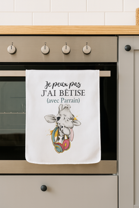 Torchon “Je peux pas, j’ai bêtise avec parrain” 