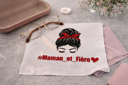 Essuie-lunettes – “Maman et fière” 💖👓