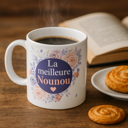 🌟 Mug Blanc Mat – La meilleure nounou 🌟