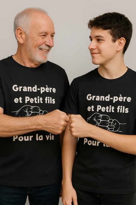 T-shirt "Grand-père et petit-fils pour la vie" 👇
