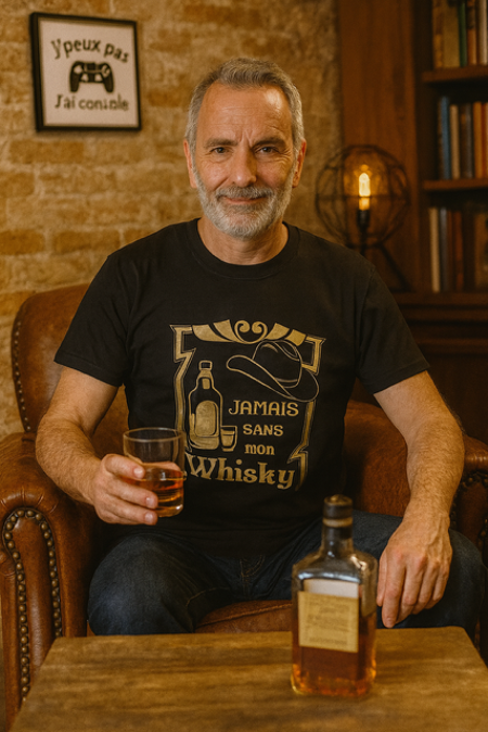 T-shirt homme🥃 Jamais sans mon whisky 😎