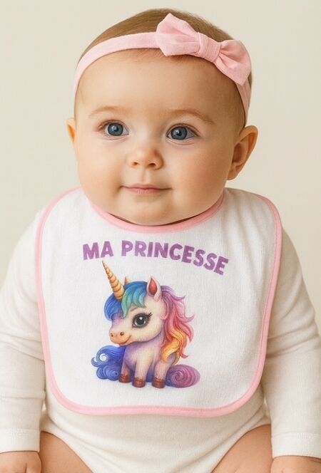 Bavoir rose "Ma Princesse" 