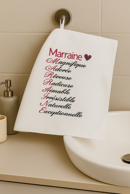 Essuie-mains « Marraine » en Acrostiches