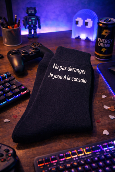 🧦 Chaussettes homme « Ne pas déranger, je joue à la console »
