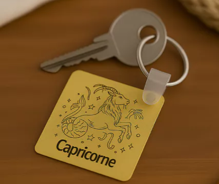 ♑ Porte-clés personnalisé – Signe astrologique Capricorne