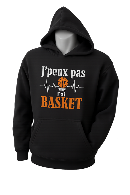 Sweat à Capuche Enfant "J’peux pas, j’ai basket"