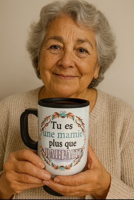 Tasse isotherme “Tu es une mamie plus que parfaite” 