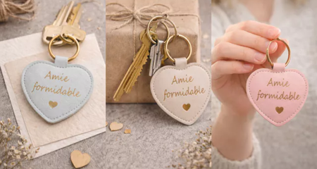 Porte-clés cœur « Amie formidable »