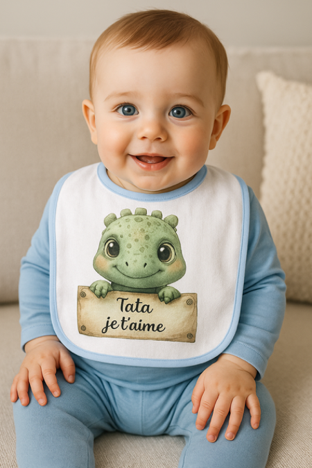 Bavoir bleu "Tata, je t’aime" 