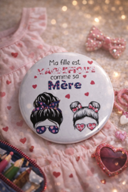 🎉 Badge « Ma fille est magnifique comme sa mère »