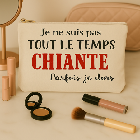 Pochette de rangement personnalisée – Je ne suis pas tout le temps chiante, parfois je dors